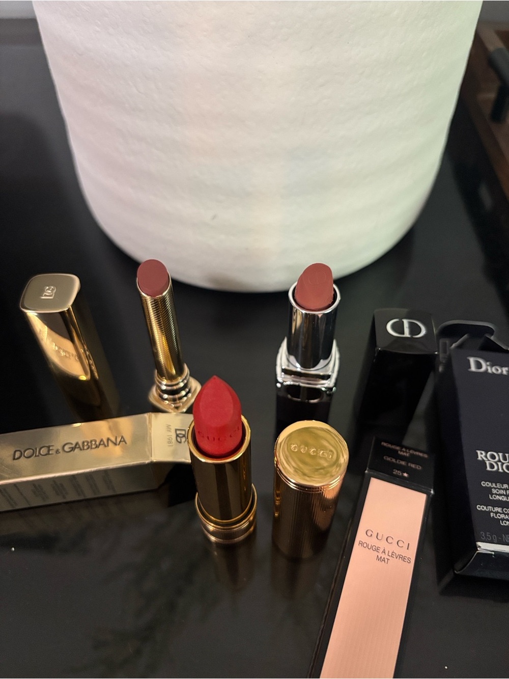 Gucci & Dolce, DIOR & Gabbana Mixed Matte Lipstick Set - Red & Nude Shades